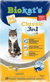 Biokat "s Classic 3in1 - наповнювач для котячого туалету 10л від компанії MY PET - фото 1