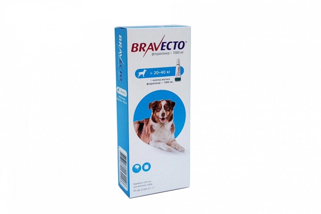 Бравекто Bravecto Spot-on L краплі від бліх і кліщів для собак 20-40 кг від компанії MY PET - фото 1