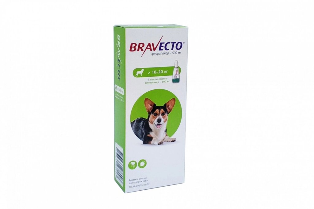 Бравекто Bravecto Spot on M краплі від бліх і кліщів для собак 10-20 кг від компанії MY PET - фото 1