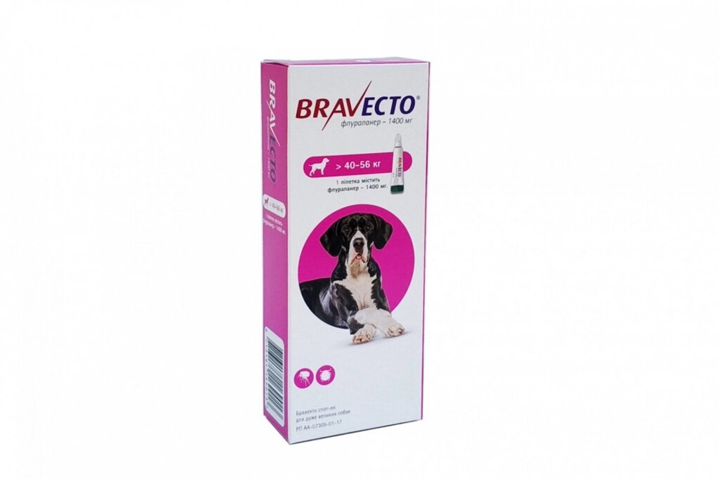 Бравекто Bravecto Spot on XL краплі від бліх і кліщів для собак 40-56 кг від компанії MY PET - фото 1