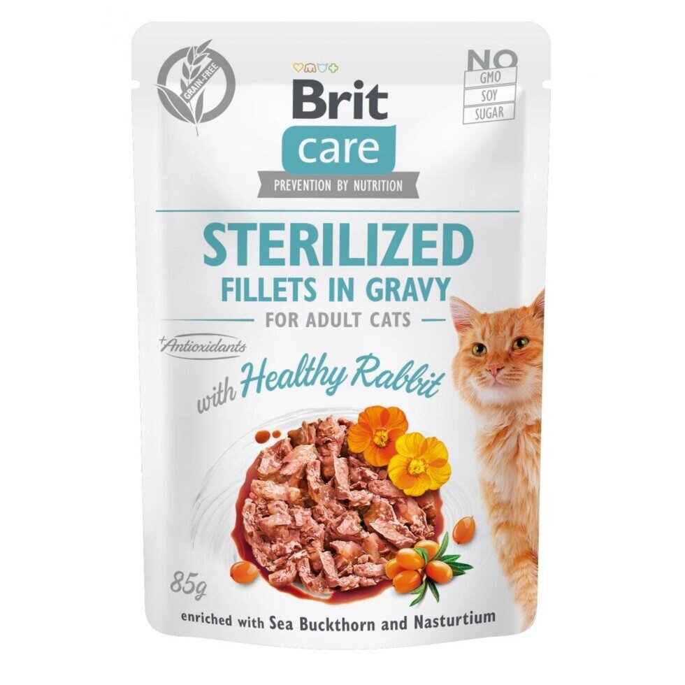 Brit Care Cat pouch 85g філе в соусі кролик для стерилізованих котів від компанії MY PET - фото 1