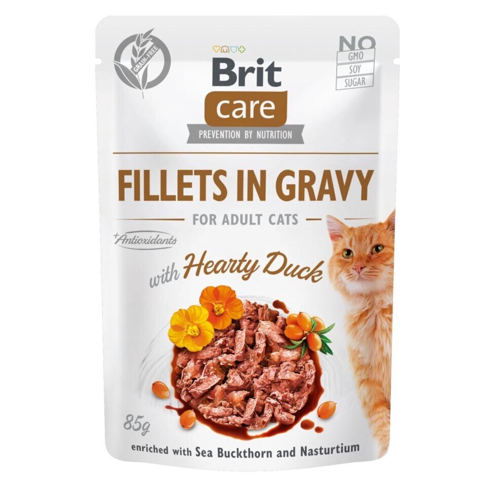 Brit Care Cat pouch 85g філе в соусі з качкою від компанії MY PET - фото 1