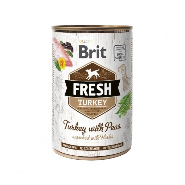 Brit Fresh Turkey / Peas консерви для собак індичка, горошок 0,4 кг від компанії MY PET - фото 1