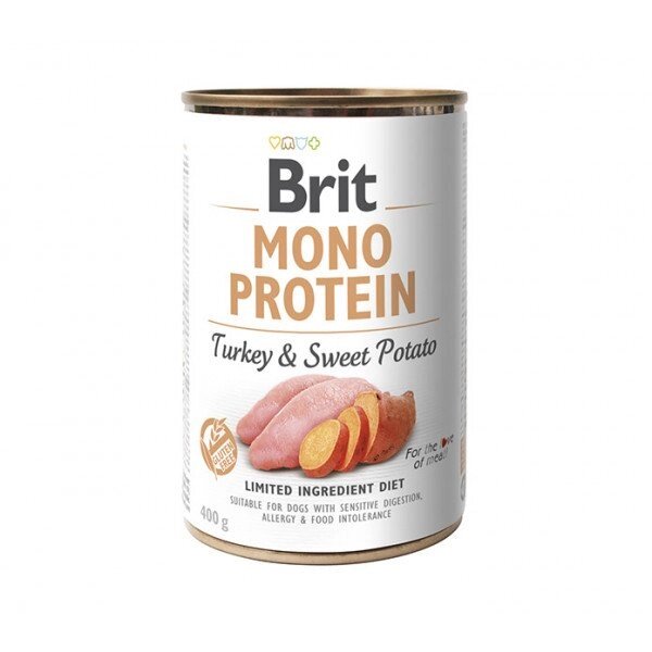 Brit Mono Protein Dog консерви для собак з індичкою і бататом 0,4 кг від компанії MY PET - фото 1