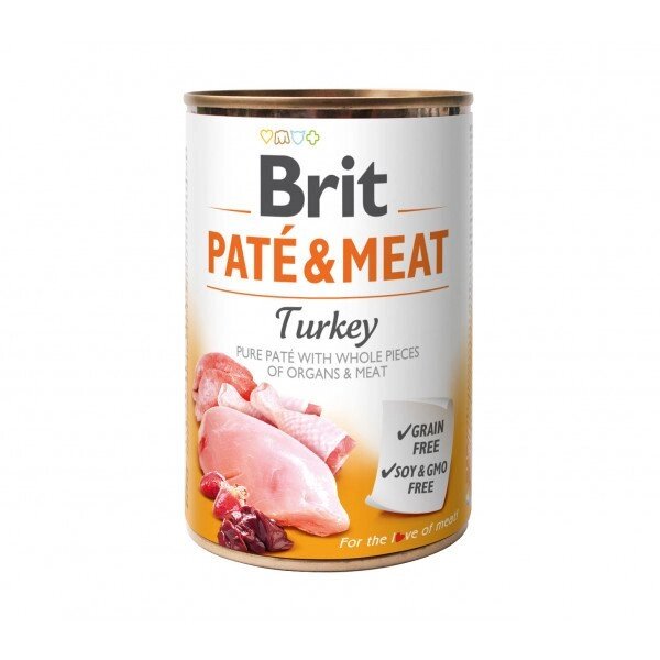 Brit Pate & Meat Dog консерви для собак з індичкою 0,4 кг від компанії MY PET - фото 1