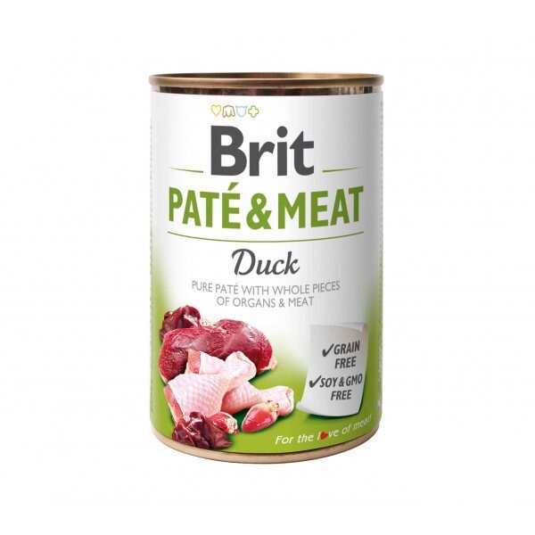 Brit Pate & Meat Dog консерви для собак з качкою 0,4 кг від компанії MY PET - фото 1