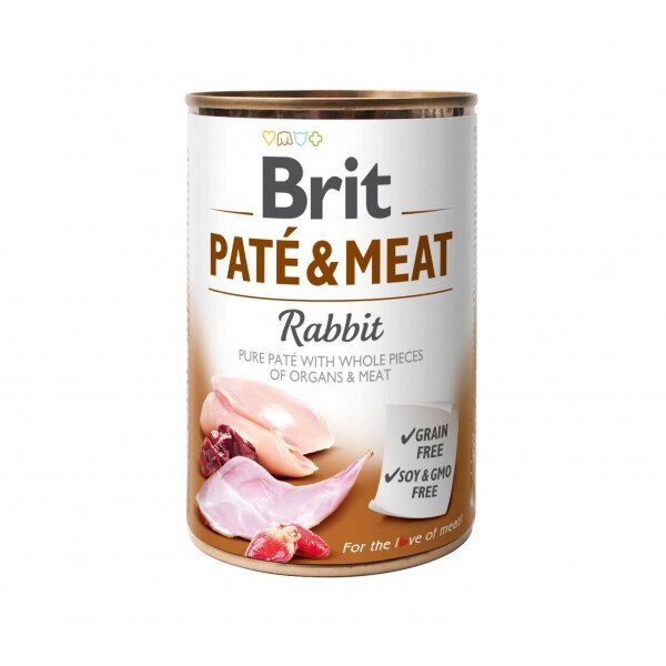 Brit Pate & Meat Dog консерви для собак з кроликом 0,4 кг від компанії MY PET - фото 1