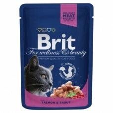 Brit Premium Salmon & Trout павукові для кішок Лосось і форель 100г від компанії MY PET - фото 1