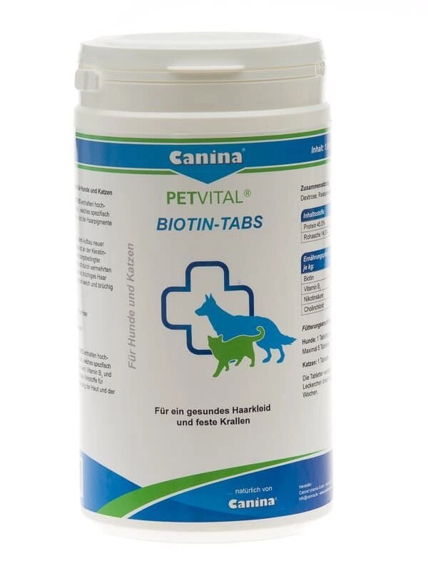 Canina PETVITAL Biotin-Tabs 100гр для вибагливих собак і котів від компанії MY PET - фото 1