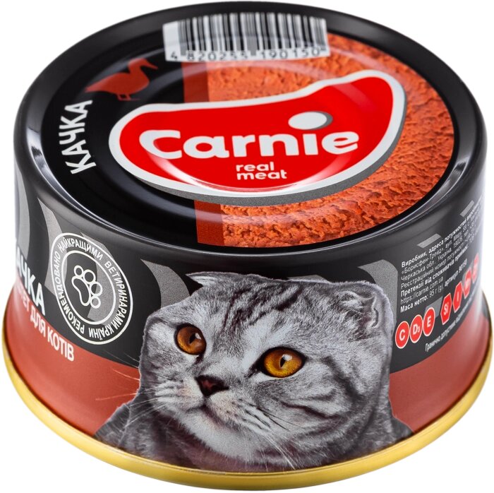 Carnie (Карни) консерви для дорослих кішок, м'ясний паштет з КАЧКОЮ від компанії MY PET - фото 1