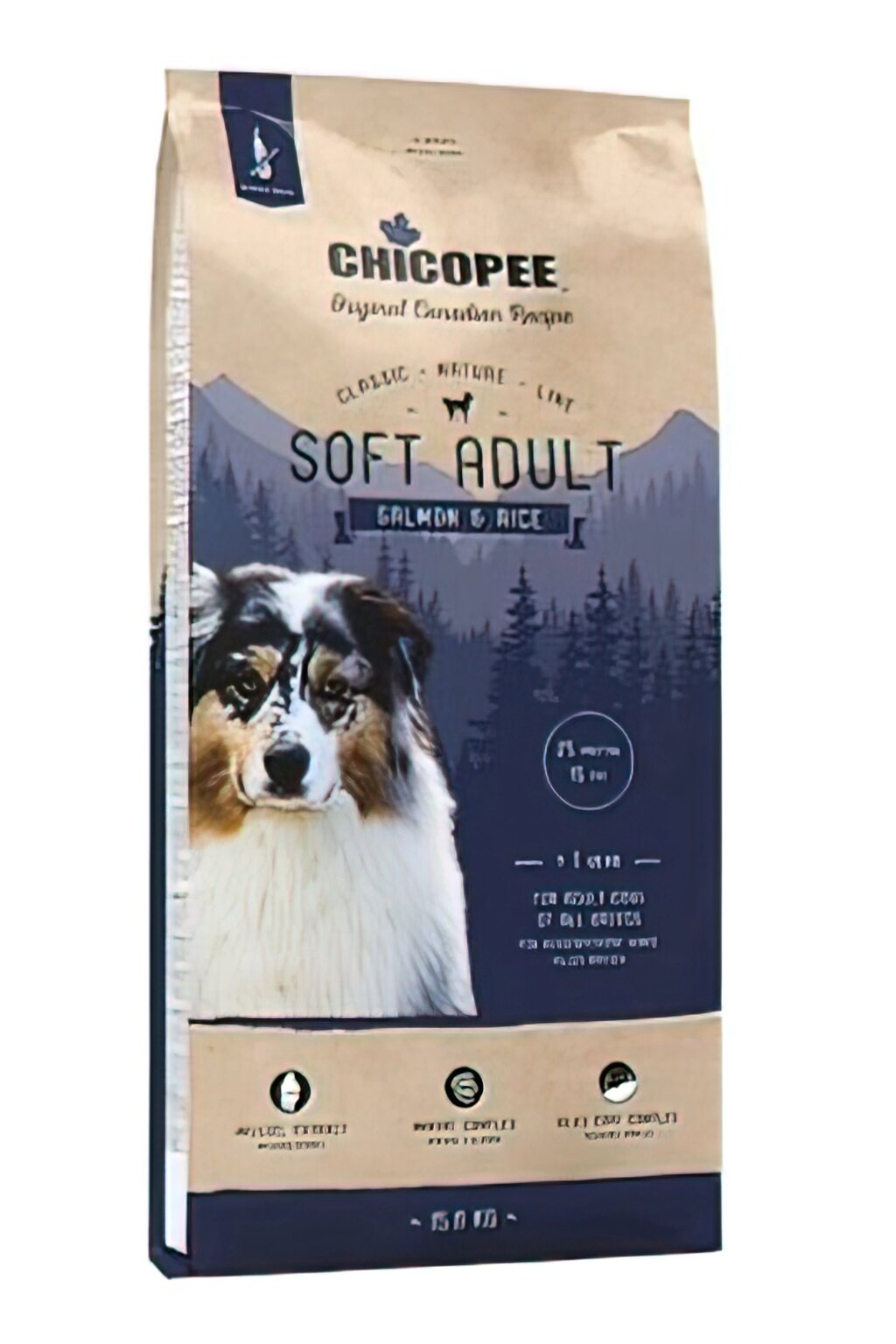 Chicopee CNL Adult Soft Salmon & Rice напіввологий корм для дорослих собак всіх порід з лососем і рисом 15кг від компанії MY PET - фото 1