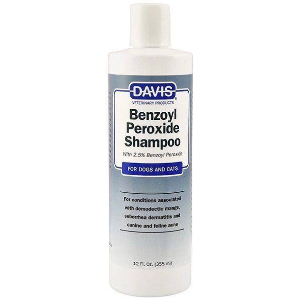 Davis Benzoyl Peroxide Shampoo Девіс 2,5% шампунь для собак і котів з демодекозом і дерматитами 355мл від компанії MY PET - фото 1