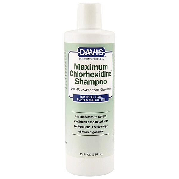 Davis Maximum Chlorhexidine Shampoo Девіс шампунь з 4% хлоргексидином для собак і котів захворюваннями шкіри і шерсті 355 від компанії MY PET - фото 1