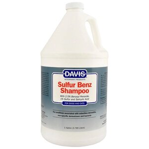 Davis Sulfur Benz Shampoo Девіс шампунь для собак і котів із захворюваннями шкіри 3,8 л