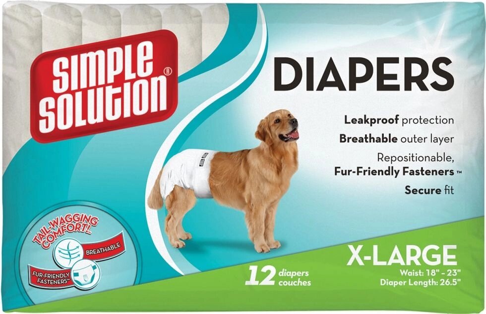 DisposableDiapers X-Large - гігієнічні підгузники для тварин 12шт. від компанії MY PET - фото 1