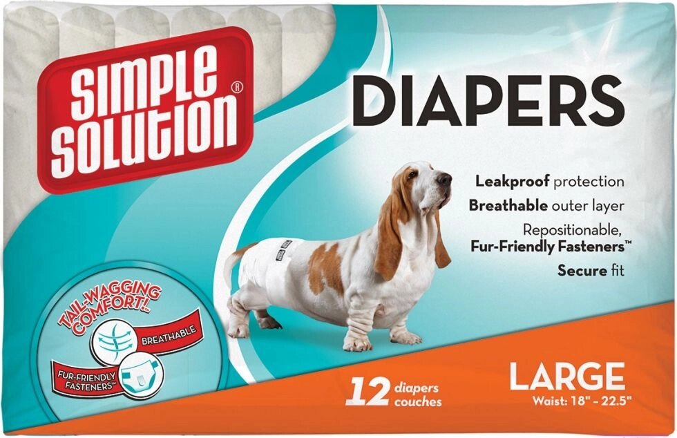 DisposableDiapersLarge - гігієнічні підгузники для тварин 12шт. від компанії MY PET - фото 1