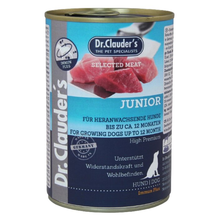 Dr. Clauder's Selected Meat Junior - повноцінний вологий корм, супер преміум класу для цуценят 400 г від компанії MY PET - фото 1