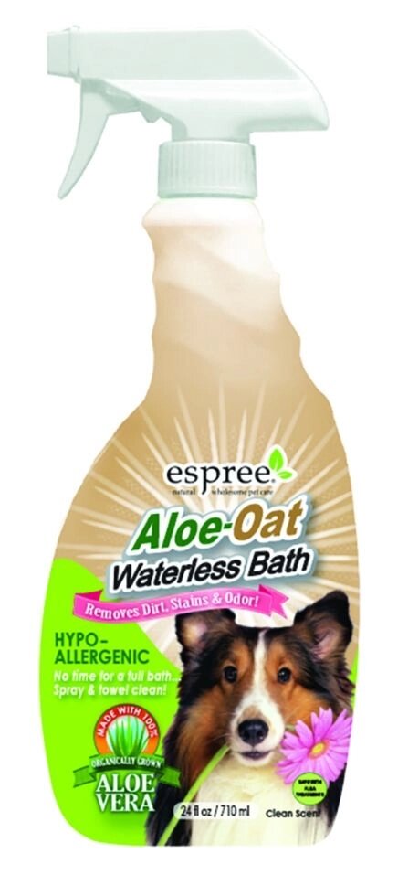 Espree Aloe-Oat Waterless Bath Гіпоалергенний спрей для експрес очищення чутливої ​​шкіри та вовни 710мл від компанії MY PET - фото 1