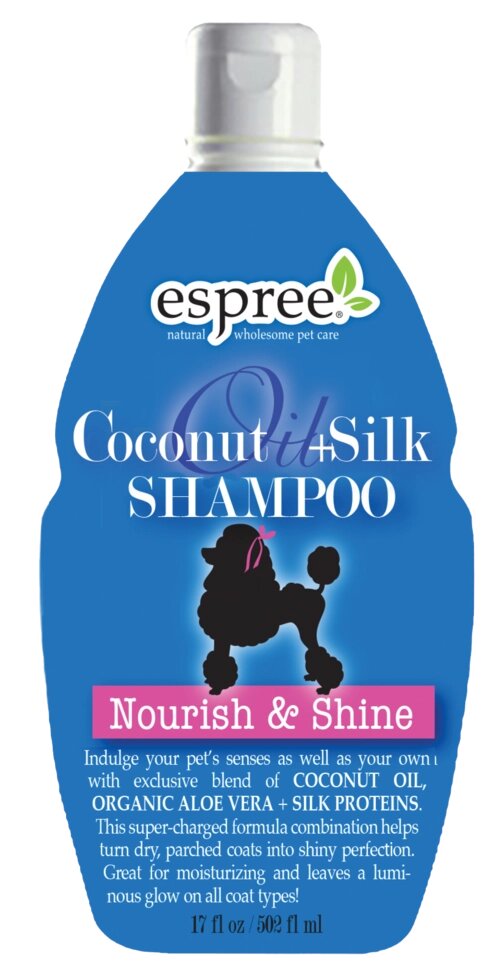 Espree (Еспрі) Coconut Oil + Silk Shampoo Шампунь з кокосовим маслом і протеїнами шовку харчування і блиск 502мл від компанії MY PET - фото 1
