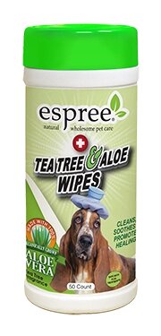 Espree Tea Tree and Aloe Healing Wipes Вологі серветки, що прискорюють загоєння ран від компанії MY PET - фото 1