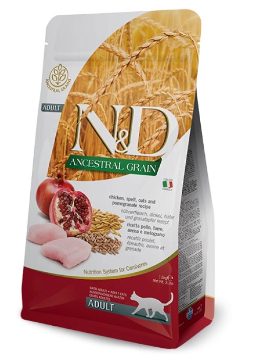 Farmina N & D Low Grain Cat Chicken & Pomegranate Adult нізкозерновой корм для дорослих кішок, курка і гранат 10 від компанії MY PET - фото 1
