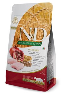 Farmina N & D Low Grain Cat Neutered Chicken Adult нізкозерновой для дорослих стерилізованих кішок, курка і гранат 10