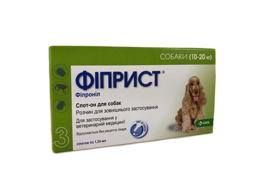 Fiprist Фиприст капли инсектоакарицидные для собак весом 10-20 кг 3 пипетки от компании MY PET - фото 1