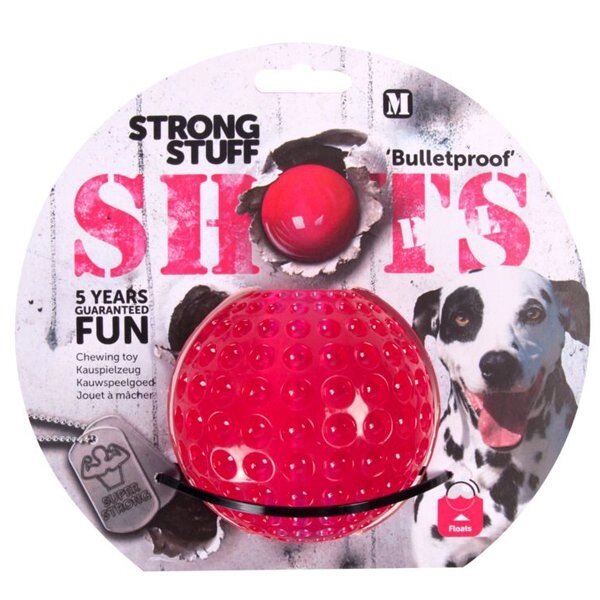 Flamingo Shots Ball м'яч суперміцна іграшка для собак, гума, плаваюча, 9 см від компанії MY PET - фото 1