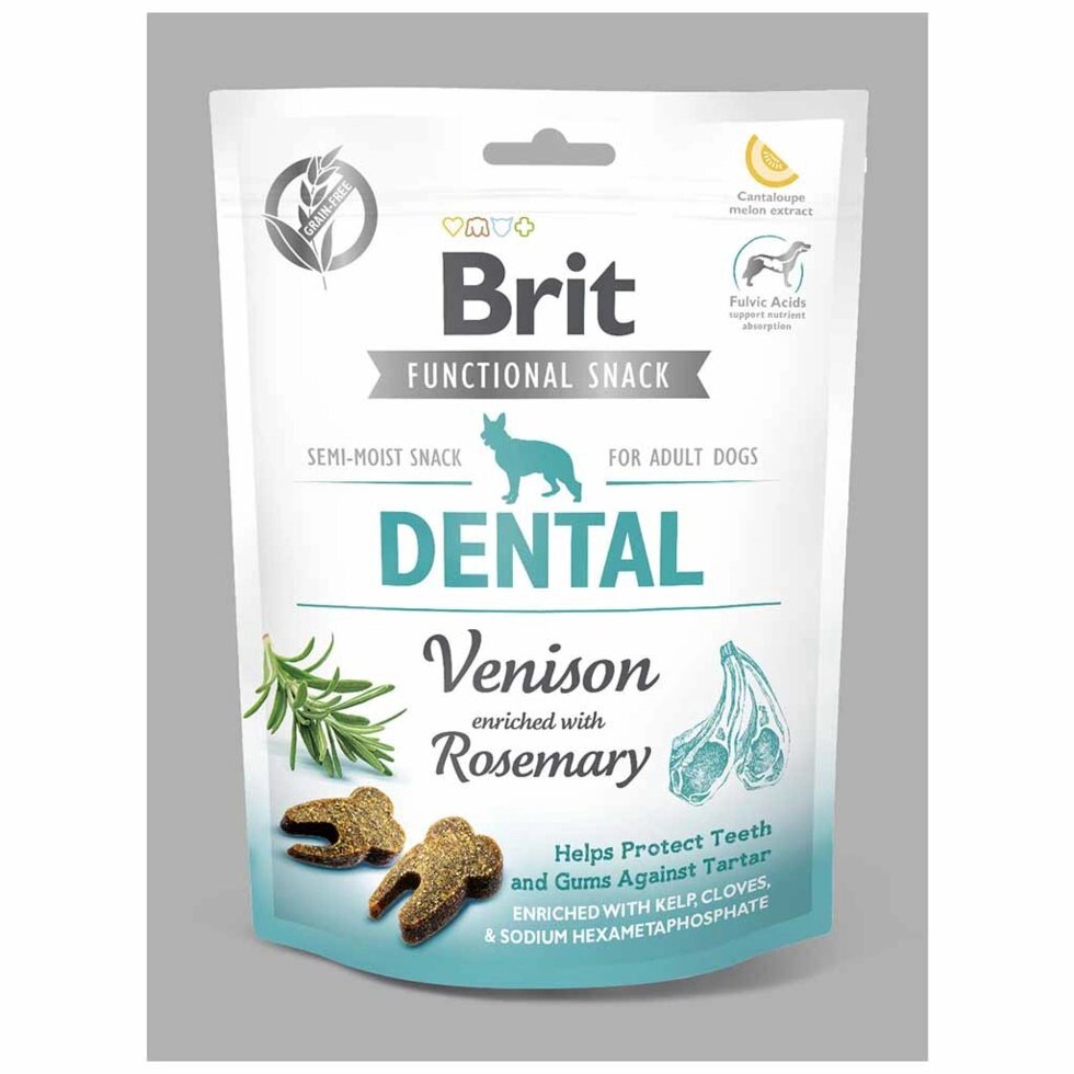 Функціональні ласощі для собак Brit Care Dental Venison оленина з розмарином 150 г від компанії MY PET - фото 1
