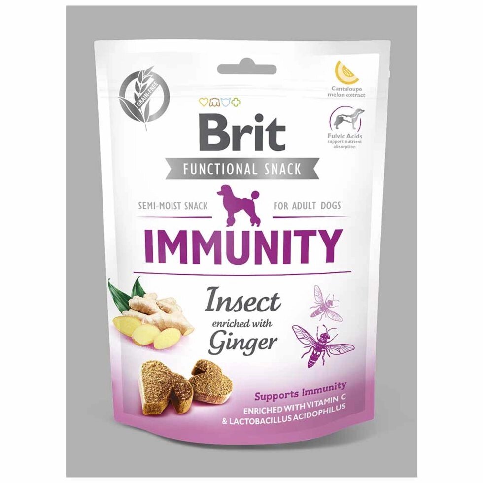 Функціональні ласощі для собак Brit Care Immunity Insect комахи з імбиром 150 г від компанії MY PET - фото 1