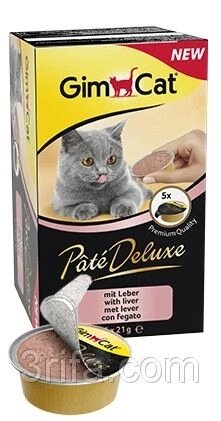 GimCat (Джімкет) Pate Deluxe mit Leber - паштет для кішок з печінкою 5 * 21г від компанії MY PET - фото 1