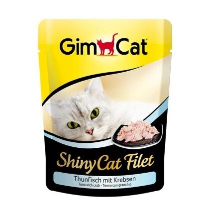 GimCat ShinyCat Filet (павукові) Шматочки тунця з крабами в бульйоні 70г від компанії MY PET - фото 1