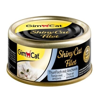 GimCat ShinyCat Filet Шматочки тунця і анчоуси в бульйоні 70г від компанії MY PET - фото 1