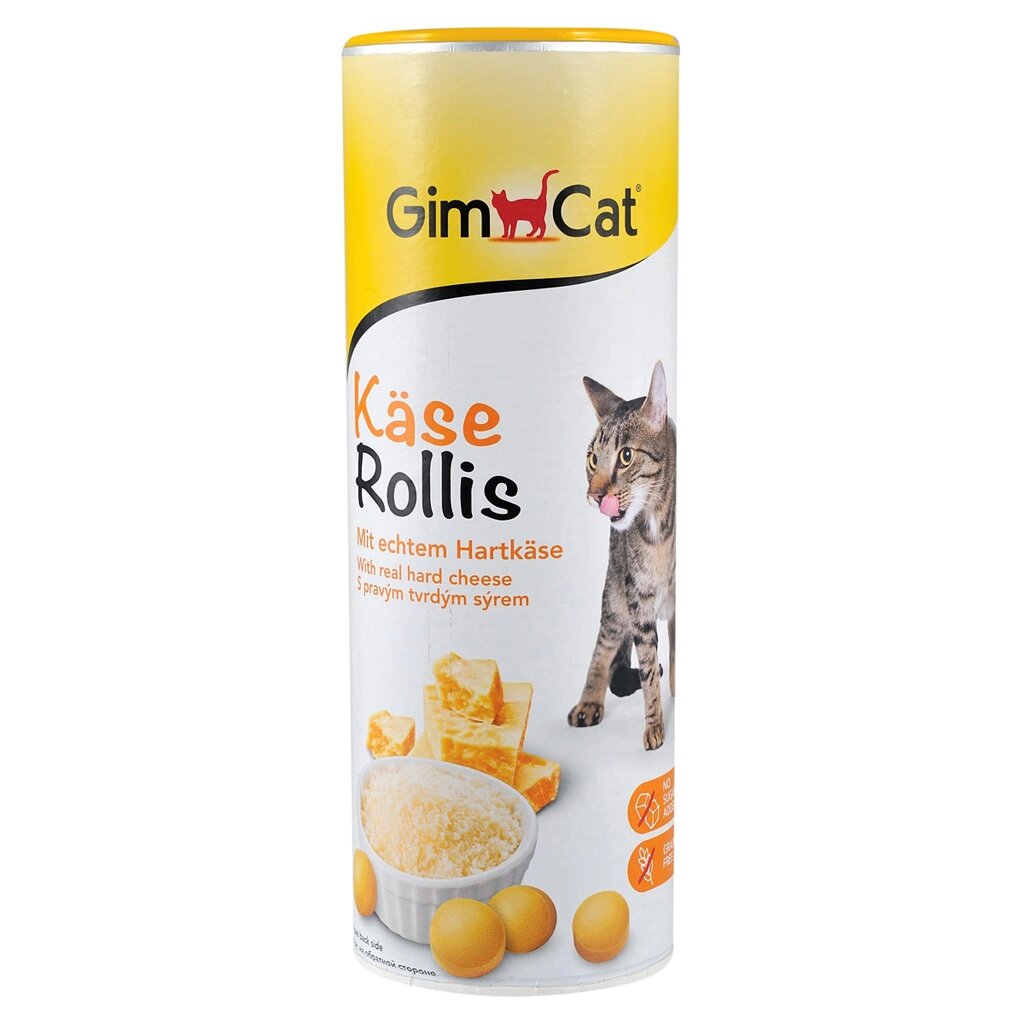 Gimpet Kase-rollis Сирні таблетки загальнозміцнюючий комплекс вітамінів для котів від компанії MY PET - фото 1
