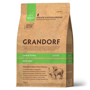 Grandorf LAMB & TURKEY MINI Ягня з індичкою корм для дрібних порід собак 1кг