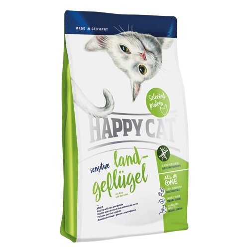 Happy Cat Sensitive Grainfree Poultry Хеппі Кет беззерновой сухий корм на основі домашньої птиці, картоплі і рису від компанії MY PET - фото 1