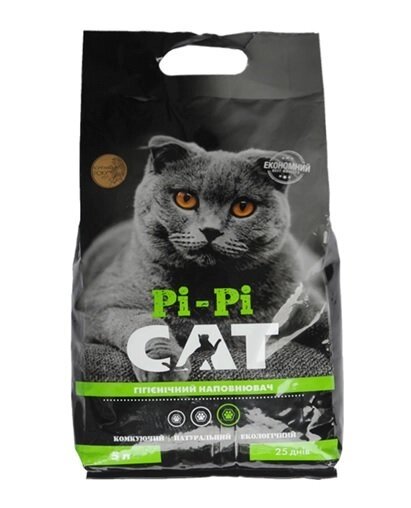 Комкуючій бентонітовій гігієнічний наповнювач для туалету котів Pi-Pi Cat 5л від компанії MY PET - фото 1