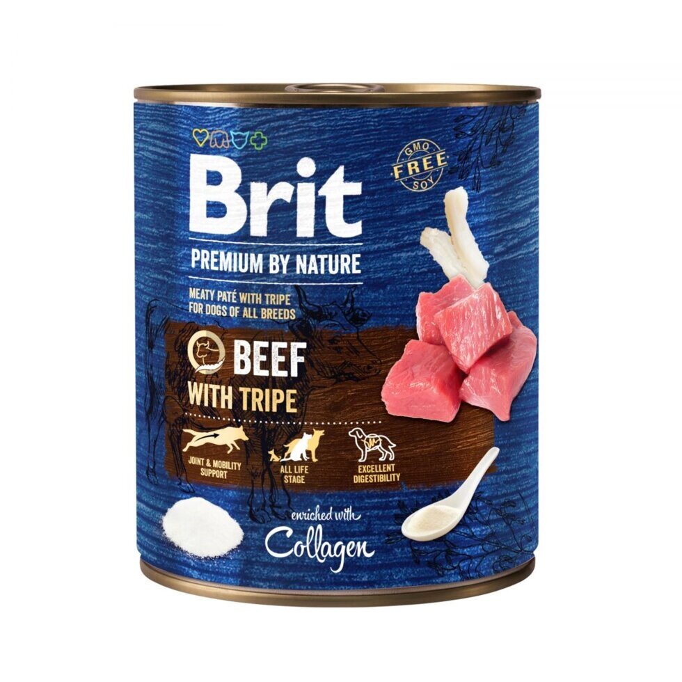 Консерви Brit Premium by Nature 800 г яловичина з тельбухами від компанії MY PET - фото 1