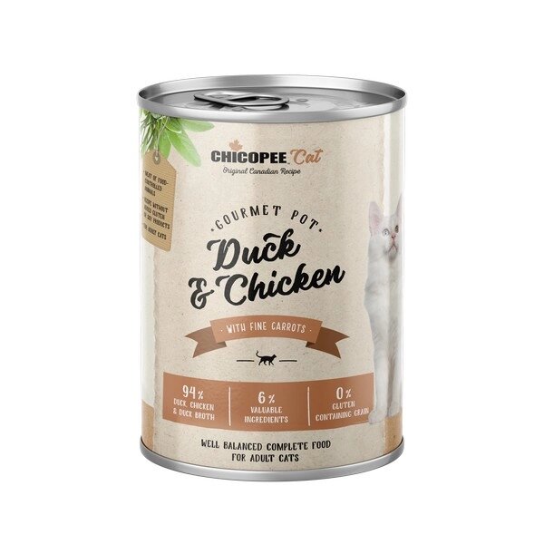 Консерви для кішок курка з качкою Chicopee Cat Adult Gourmet pot Duck & Chicken 400г від компанії MY PET - фото 1