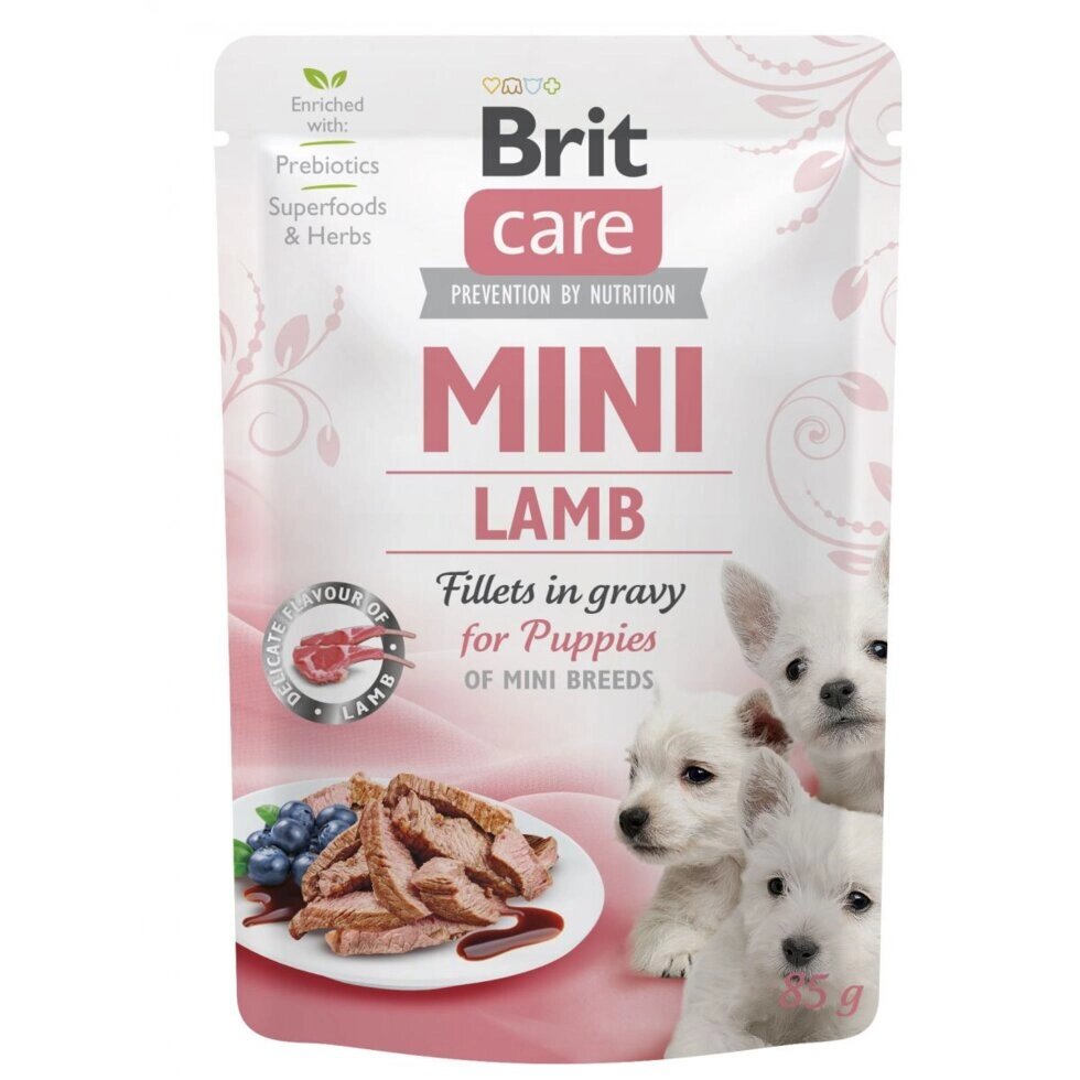 Корм Brit Care вологий для цуценят Брит Кеа Міні Паппі з філе ягняти в соусі 85г від компанії MY PET - фото 1