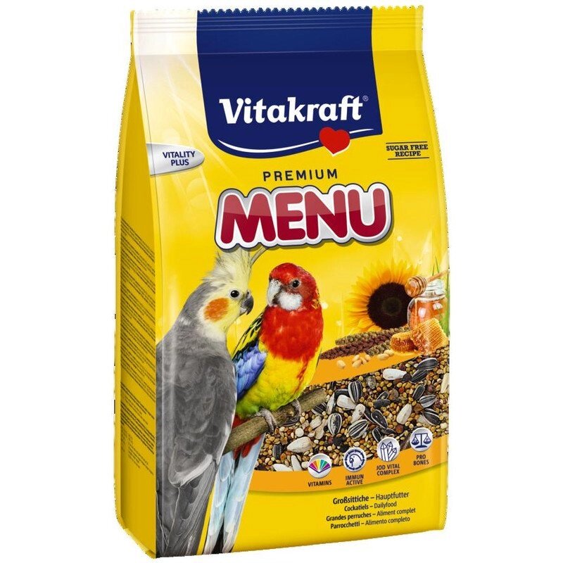 Корм для нимф и больших попугаев Vitakraft Premium Menu 1кг від компанії MY PET - фото 1