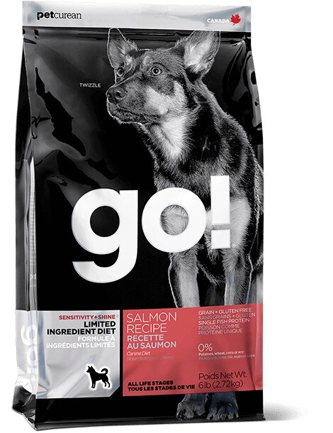 GO! Для цуценят і дорослих собак беззерновой з лососем Limited Ingredient, Salmon Dog Recipe 24/12 10кг від компанії MY PET - фото 1