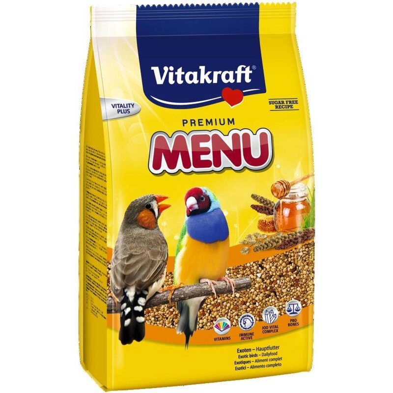 Повсякденний корм Vitakraft Premium Menu Exotis для екзотичних птахів 1кг від компанії MY PET - фото 1