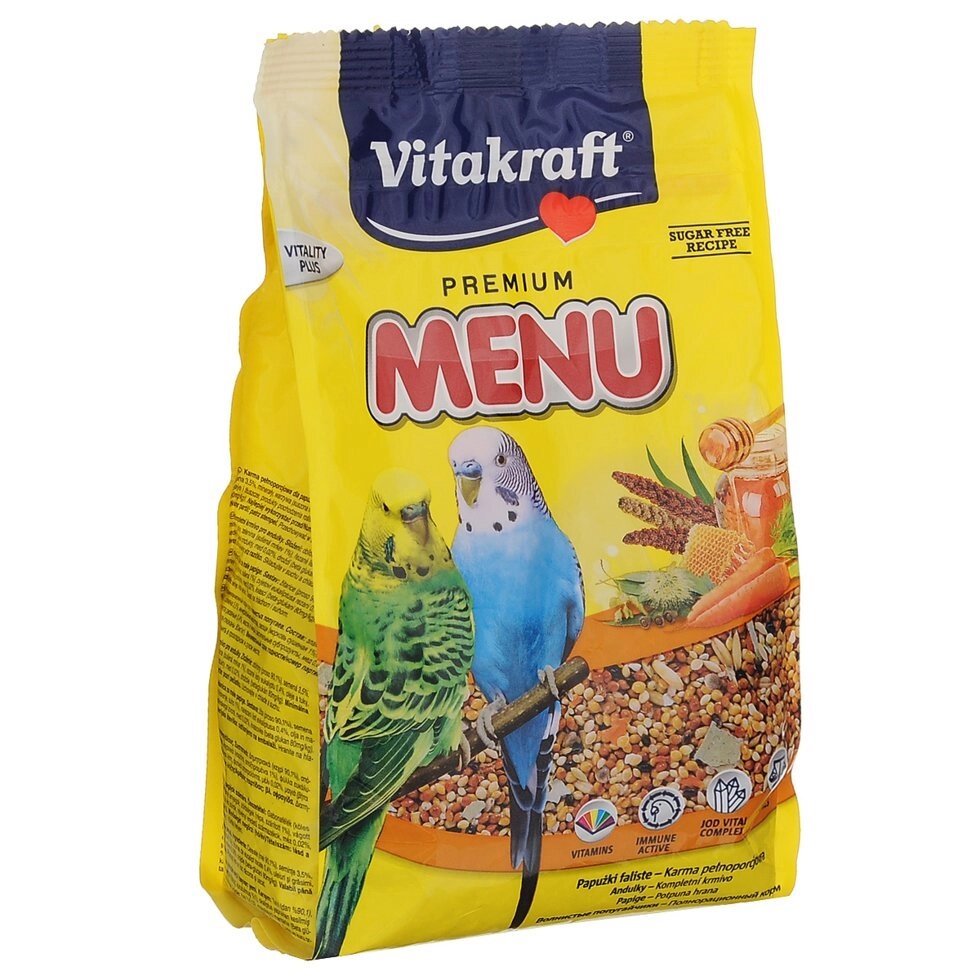 Vitakraft Вітакрафт Корм ​​для хвилястих папуг з медом 1 кг від компанії MY PET - фото 1