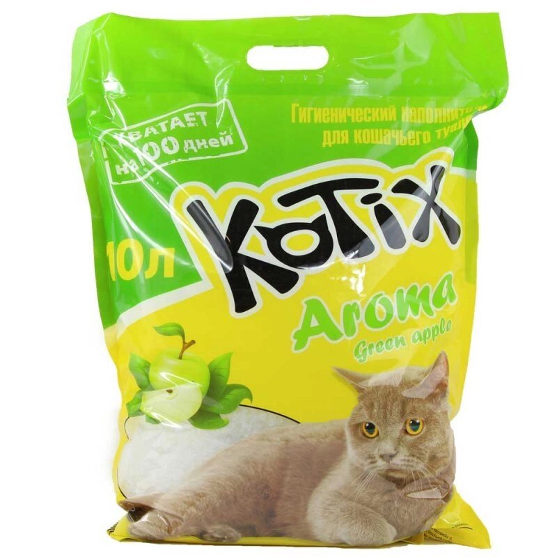 Kotix Green Apple силикагелевый наполнитель для кошачьего туалета, с ароматом яблока 3.8л від компанії MY PET - фото 1