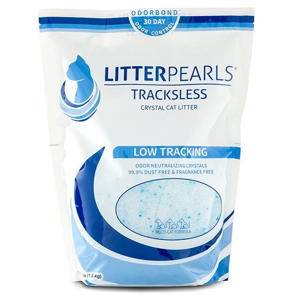 Litter Pearls TrackLess ЛІТТЕР ПЕРЛС ТРАКЛЕС кварцовий силікагелевий наповнювач для туалетів котів 3,8л від компанії MY PET - фото 1