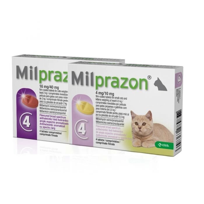 Мілпразон Milprazon таблетки для кішок вагою понад 2 кг KRKA 2таб від компанії MY PET - фото 1