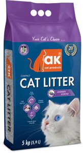 Наповнювач Akcat Compact cat litter бентонітовий запах лаванди 10кг 11,8л