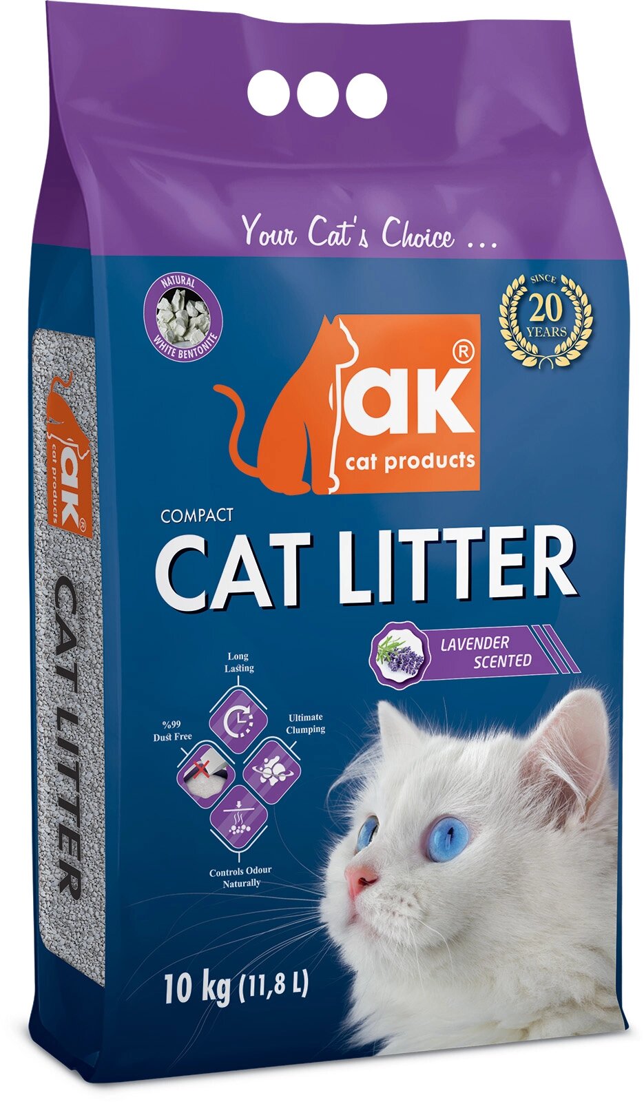 Наповнювач Akcat Compact cat litter бентонітовий запах лаванди 5кг 5.9л від компанії MY PET - фото 1