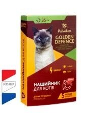 Нашийник Golden Defence від бліх і кліщів для кішок 35см від компанії MY PET - фото 1